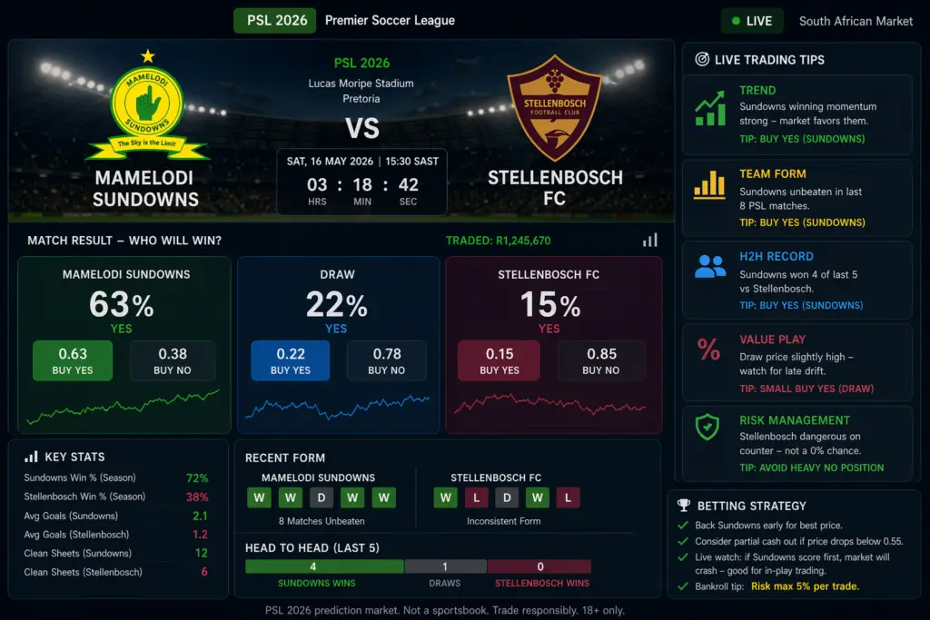 Mamelodi Sundowns vs Stellenbosch FC Wednesday